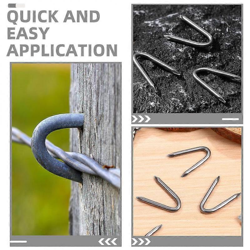 Riding Staples for Wire Mesh Fencing Securing 1 Bag Silver Iron Nails