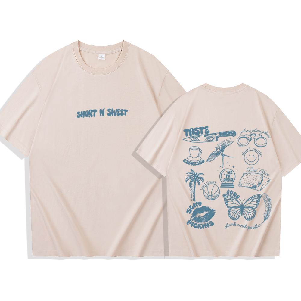 

Sabrina Carpenter Short N Sweet T-Shirts Sabrina Carpenter Merch Harajuku O-Neck Unisex Shirts 3XL