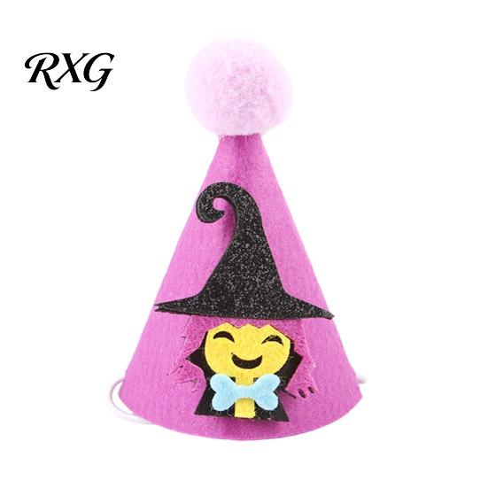 Ghost Pet Costume Halloween Pointed Hat, Cute Witch Pumpkin Cat Pom-pom Lightweight Hat for Cats And Small Dogs Holiday Party Accessory