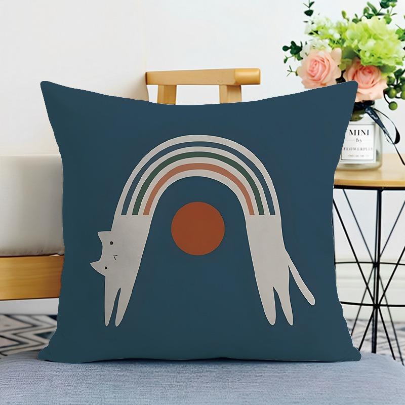 Simple Mountain Print Decorative Pillowcase Bedroom Living Room Square Cushion Pillowcase