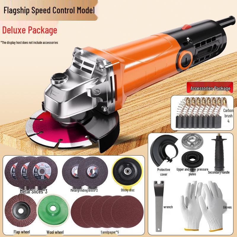 Angle Grinder: Industrial Polisher for Metal Cutting, Rust Removal & Grinding, Household Hand Tool