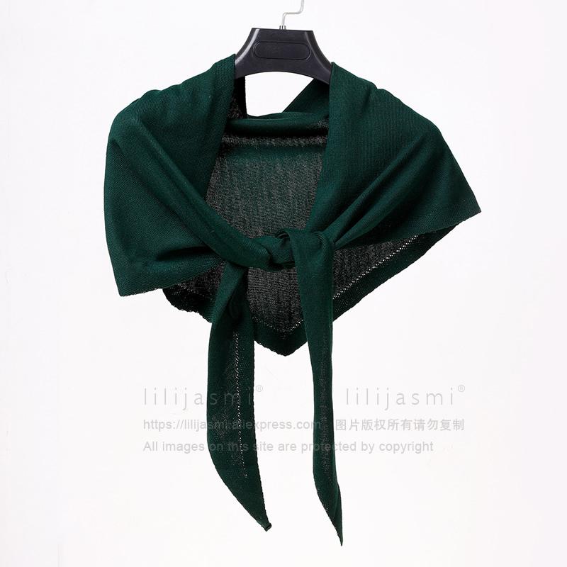Women 160x40cm Triangle Scarf Shawl Wool Neck Warmer Solid Color Multipurpose Cowl Pashmina Female Soft Spring Knit Accessories