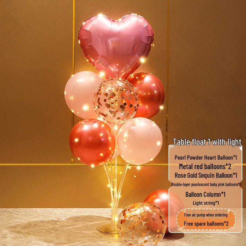 Alla hjärtans dag Ballongpelardekoration för fester: Idealisk för bröllop, födelsedagar och evenemang. Perfekt för en romantisk atmosfär.