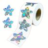 1 rouleau d'autocollants rouleau laser pack d'autocollants série décoration Étoile autocollants auto-adhésifs étiquettes,Autocollant décoratif pour emballage cadeau