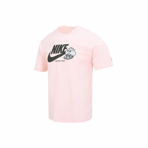 Nike Logo Pattern Pullover Dopamine Short-Sleeve T-Shirt for Men in Pink EU L розовый 3560₽