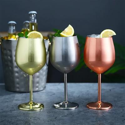 Stainless Steel Champagne Cup Wine Glass Cocktail Glass Creative Metal Wine Glass Bar Restaurant Goblet Rose Gold