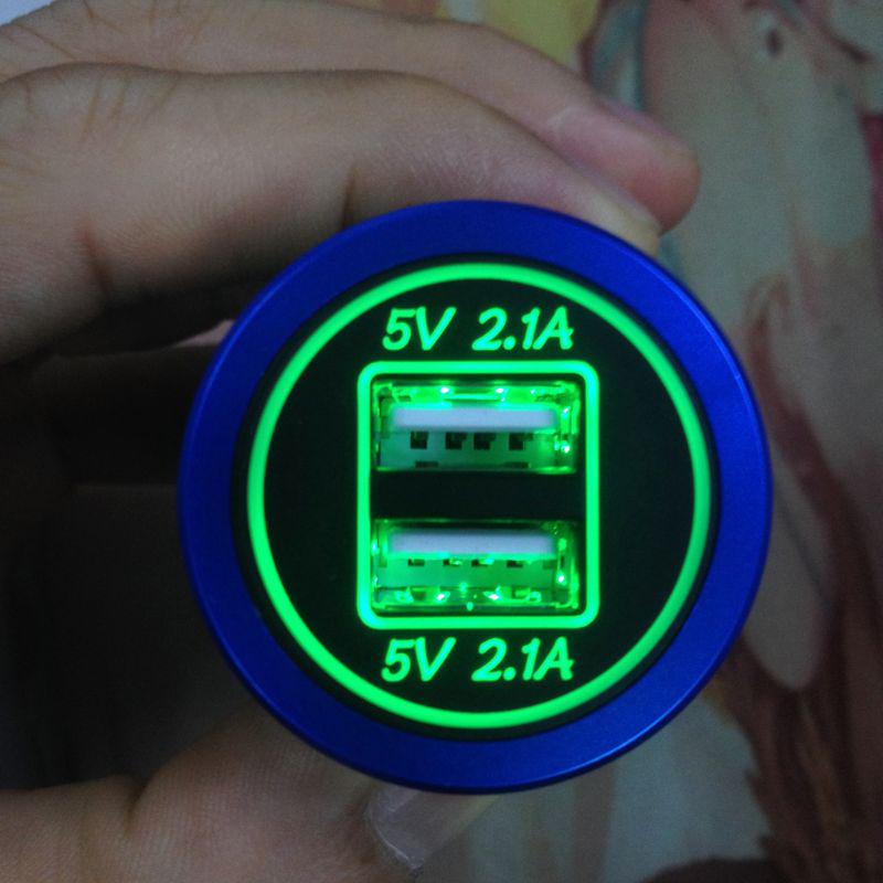 Waterproof DC 2.A Motorcycle Boat Car Dual USB Charger LED Power Adapter For Mobile Phone Tablet