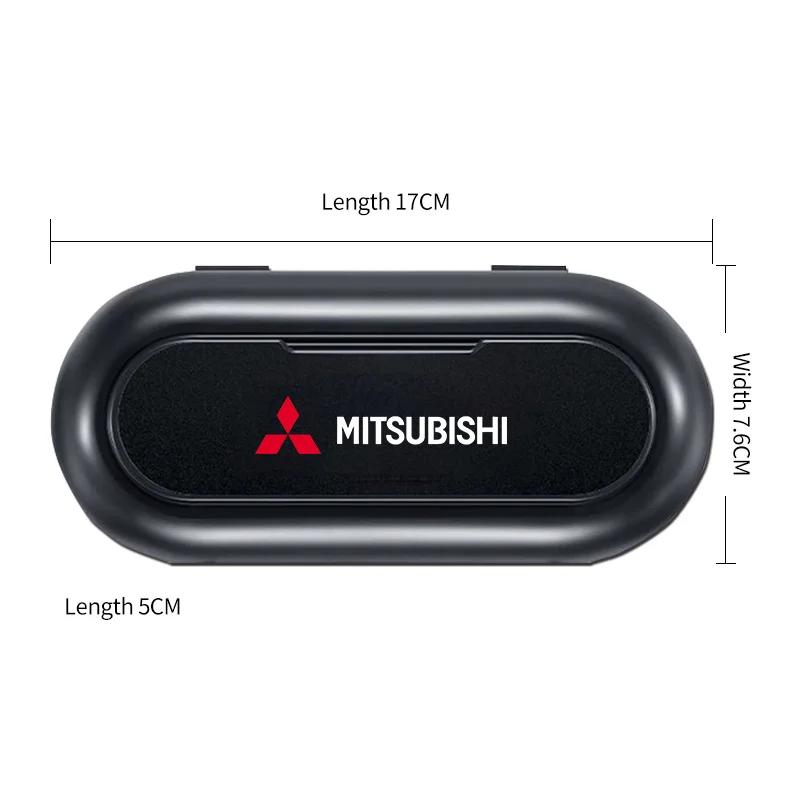 1Pc Car Sun Visor Glasses Storage Box Holder Organizer Car Emblems For Mitsubishi Ralliart Lancer 9 10 ASX Outlander Pajero L200