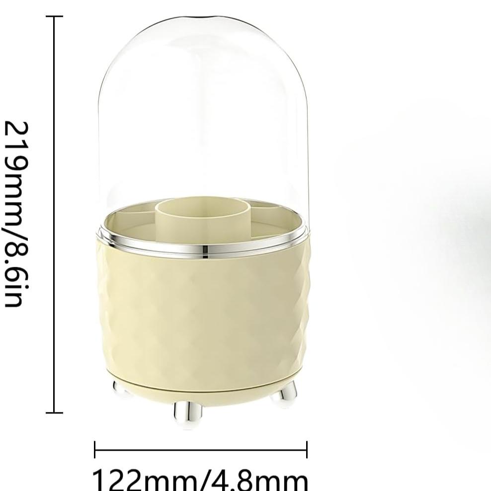 

Органайзер для хранения кистей для макияжа, Вращающийся на 360° органайзер для макияжа, Вращающийся органайзер для косметики, Подставка для ручек, Подставка для кистей для макияжа для туалетного столика бежевый