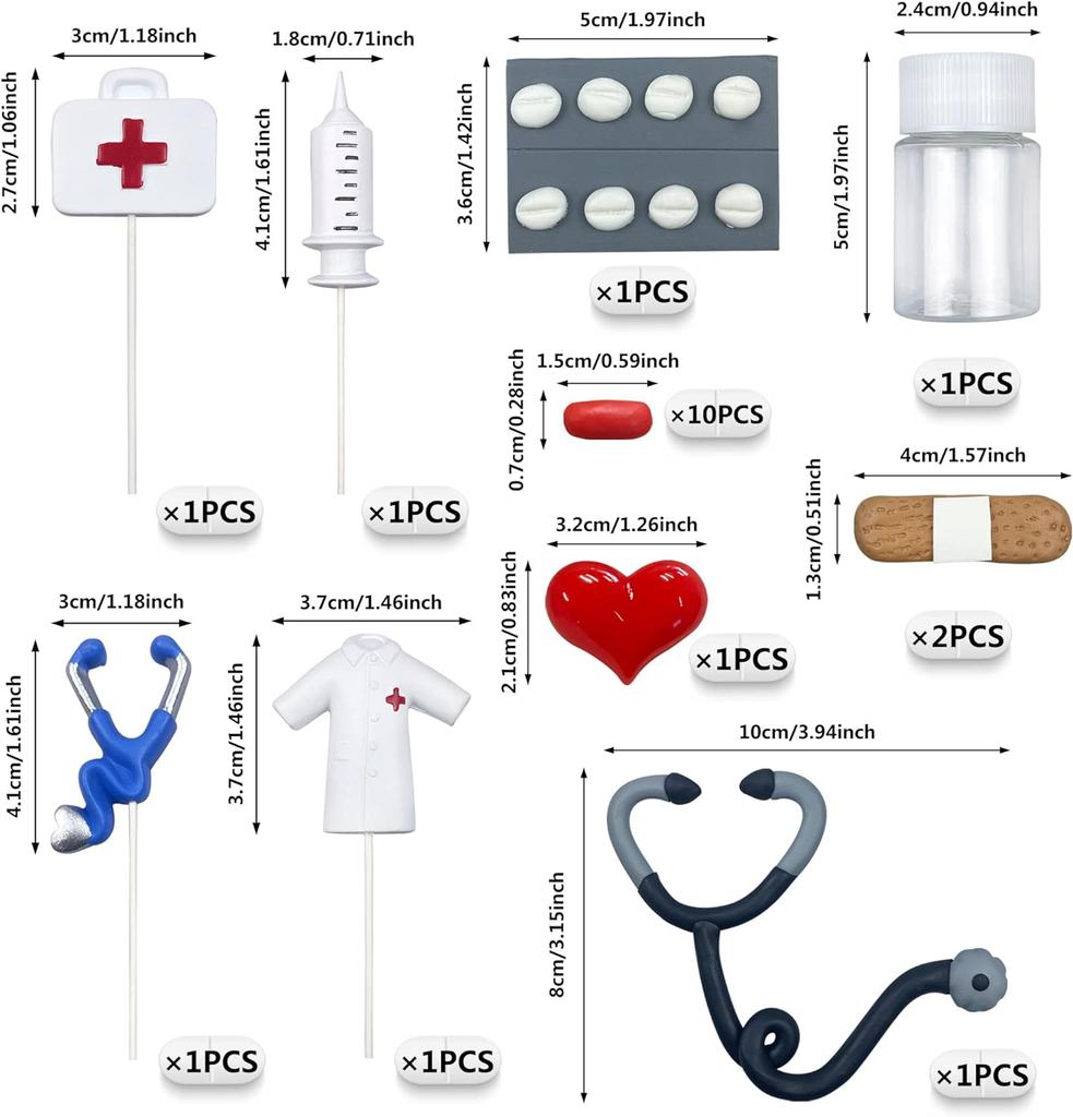 Nurse Cake Topper Nursing Cupcake Toppers Nurse Graduation Cake Decorations for Doctor Nurse Party Supplies