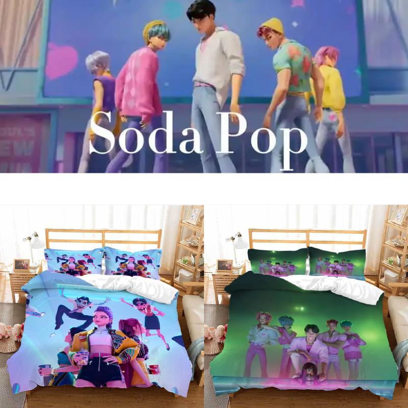 Kpop Hunters Demon Digital Print Duvet Cover Pillowcase Set Bedding Bedroom