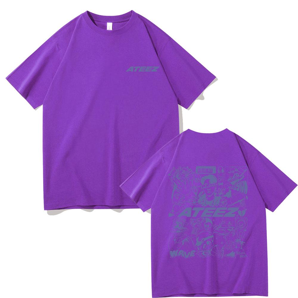 Korean Fashion Trend Ateez Kpop Graphic Print Tshirt Male Y2k T-shirts Concert Fans Gift Unisex Women's Casual Oversized Tee Shirt