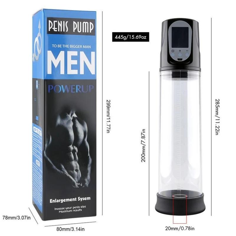 Automatic Electric Vacuum Pump Thicken Penis Enlargement Enhancer Penis Sucker Sex Toys for Male Masturbate Pressure Training 18