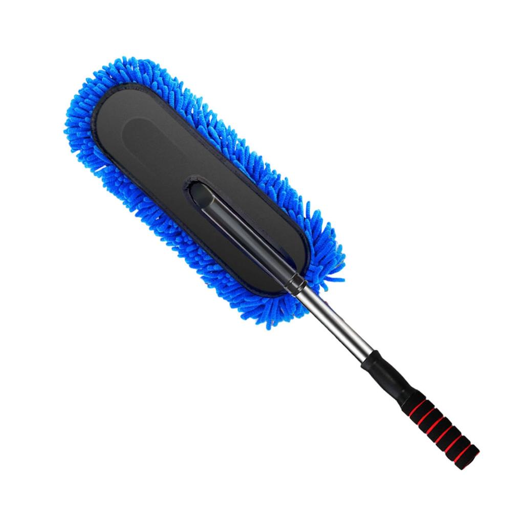 Car Duster Multifunctional Extendable Handle Soft Auto Exterior Interior Dusting Cleaning Brush Blue