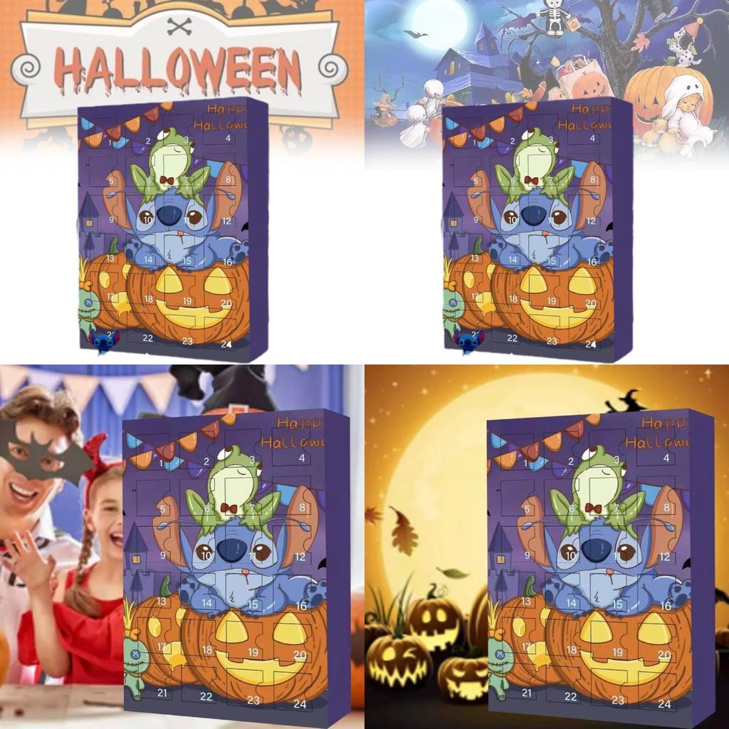 Uroczy świąteczny kalendarz adwentowy Stitch w pudełku z niespodzianką, kolekcja zabawek dla dzieci