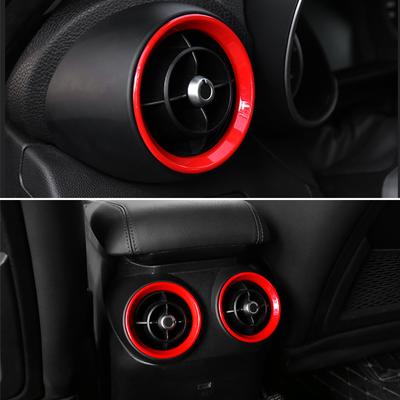 Luftauslass-Dekorationsring vorne und hinten Entlüftungsabdeckung Autoaufkleber für Alfa Romeo Giulia Innenzubehör