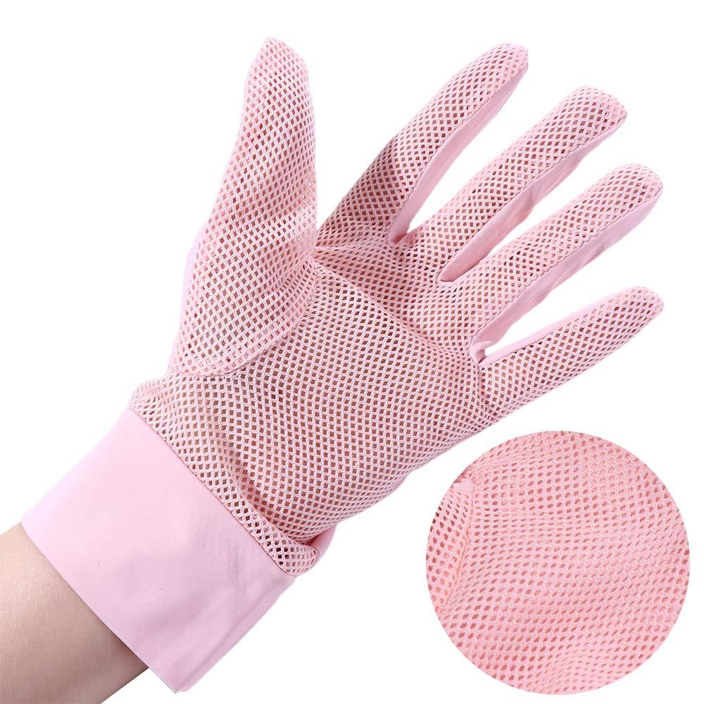 Fashion Summer Ice Silk UPF 50+ Breathable Mittens  Sunscreen  Gloves Driving Gloves