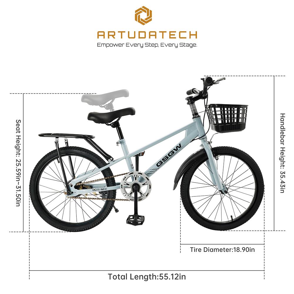 20palcové dětské kolo pro teenagery Dětské kolo pro chlapce a dívky s košíkem