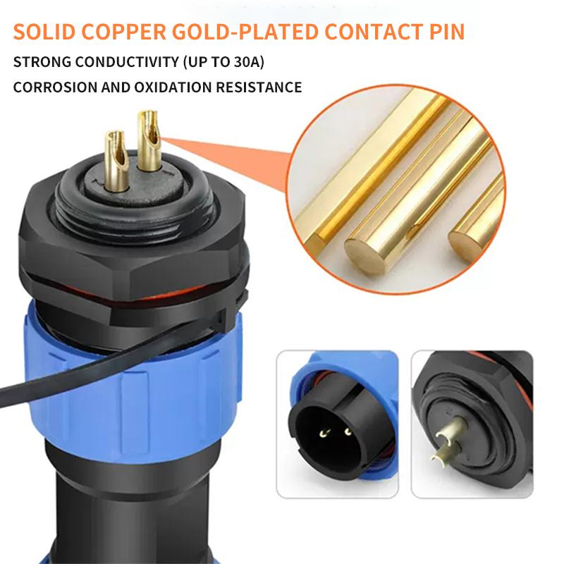 Waterproof Connector IP68 SP13 2/3/4/5/6/7/9PIN Male Plug & Female Socket Panel Mount Wire Cable Connector Aviation Plug