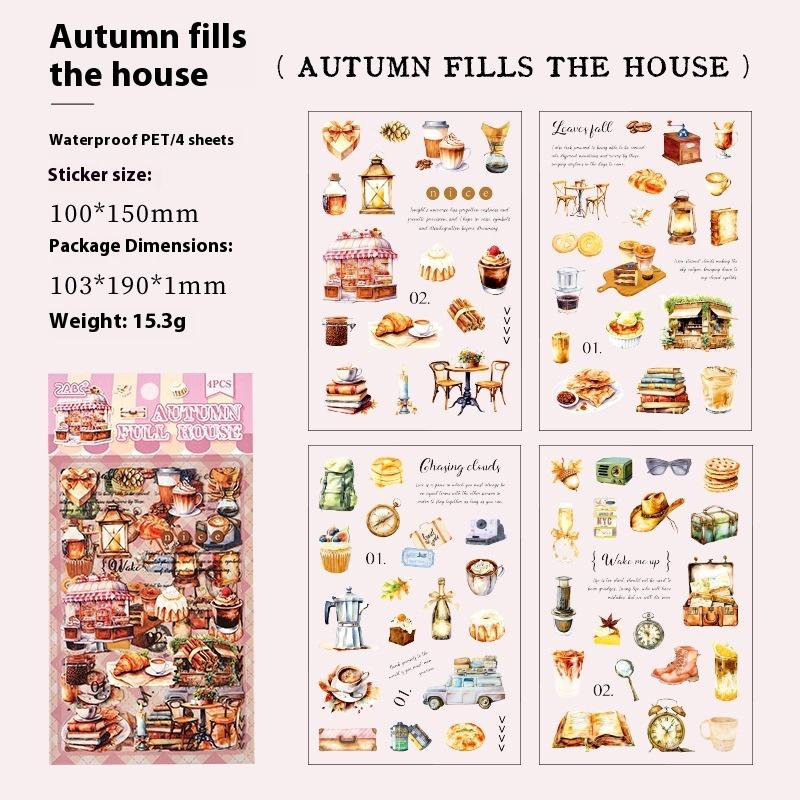 4 Blatt/Beutel Sticker Dessert Lebensmittel Flache Sticker Scrapbook DIY & Planer Dekoration Für Handyhülle Notizbuch
