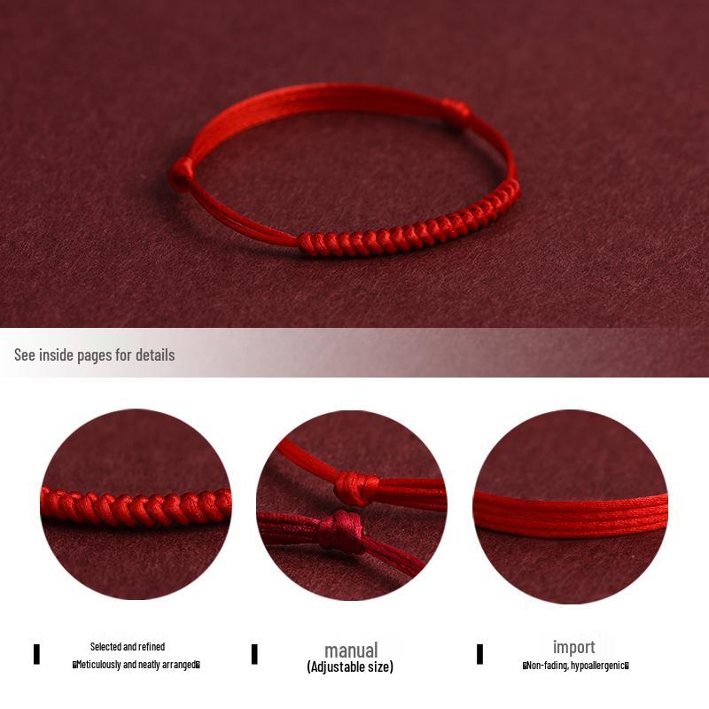 Zodiac Red String Bracelet: Hand-Woven Amulet for Protection, Peace & Auspiciousness for Men and Women