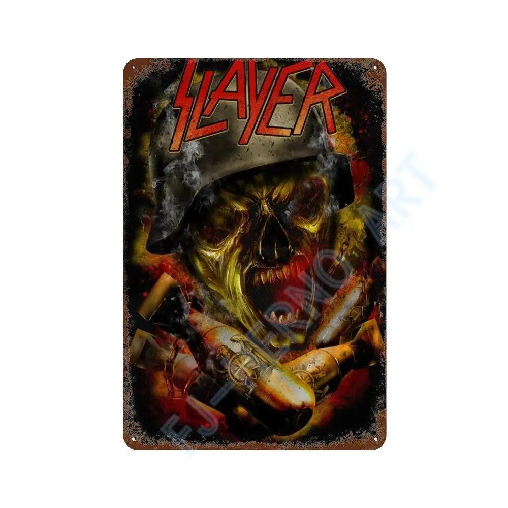 Vintage Slayer Heavy Metal Album Plakát Kovový Plechový Značka Deska Severské Nástěnné Umění Talíře pro Domácí Dekoraci Pokojů Dárky pro Kluuka