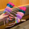 5 Cute Color Sequins Cat's Ears (Steamed Cat-ear Shaped Bread) Headband Sweet Hair Clip for Daily Use