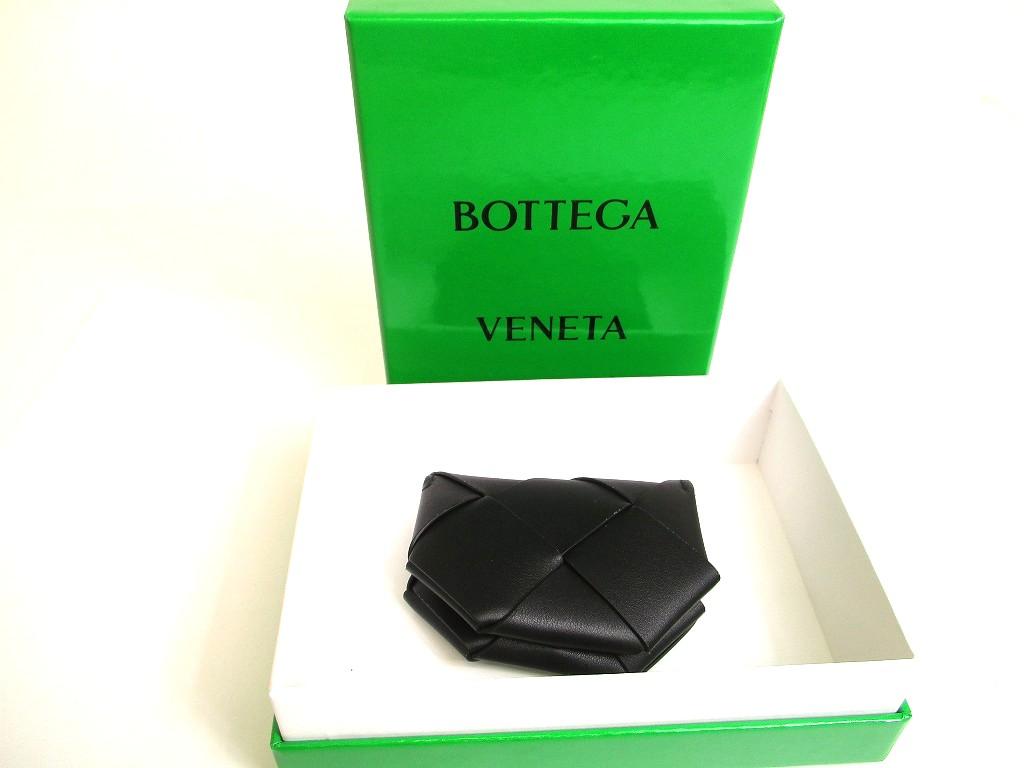 Authentic BOTTEGA VENETA Intrecciato Diago Black Leather Coin Purse Credit Card Holder #b067  Seller Refurbished