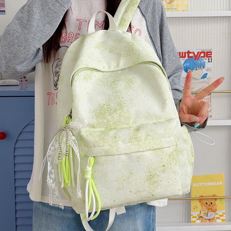 Schoolbag High Value Ins Tie-dye Backpack Women's 1011 New Large-capacity Junior High School Student Schoolbag Commuter Computer Backpack