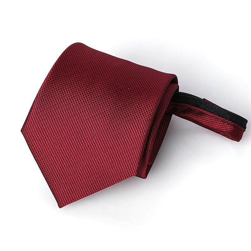 

Men S And Women S Zip-Up Ties Business Dress Groom Red Wedding Korean Version Lazy Man No Striped Tie