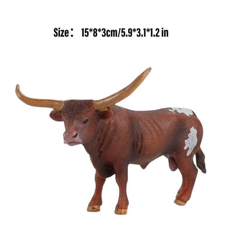 Educational Toy Animal Model Simulation Farm Animal Figures Kid's Gift Plastic Material Cow Category 14x8cm Size