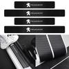 For 206 5008 4008 3008 308 508 607 208 1008 4pcs Car Styling Carbon Fiber Auto Door Sill Protector Stickers Center Cover