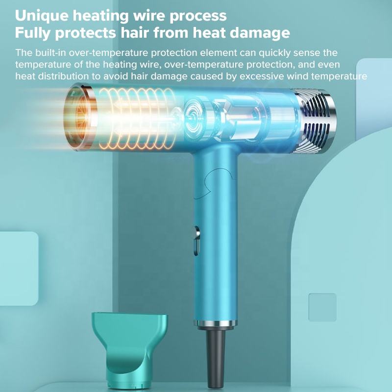 Sèche-cheveux électrique pliable à ions négatifs, mini sèche-cheveux léger et silencieux, idéal pour la maison ou les voyages