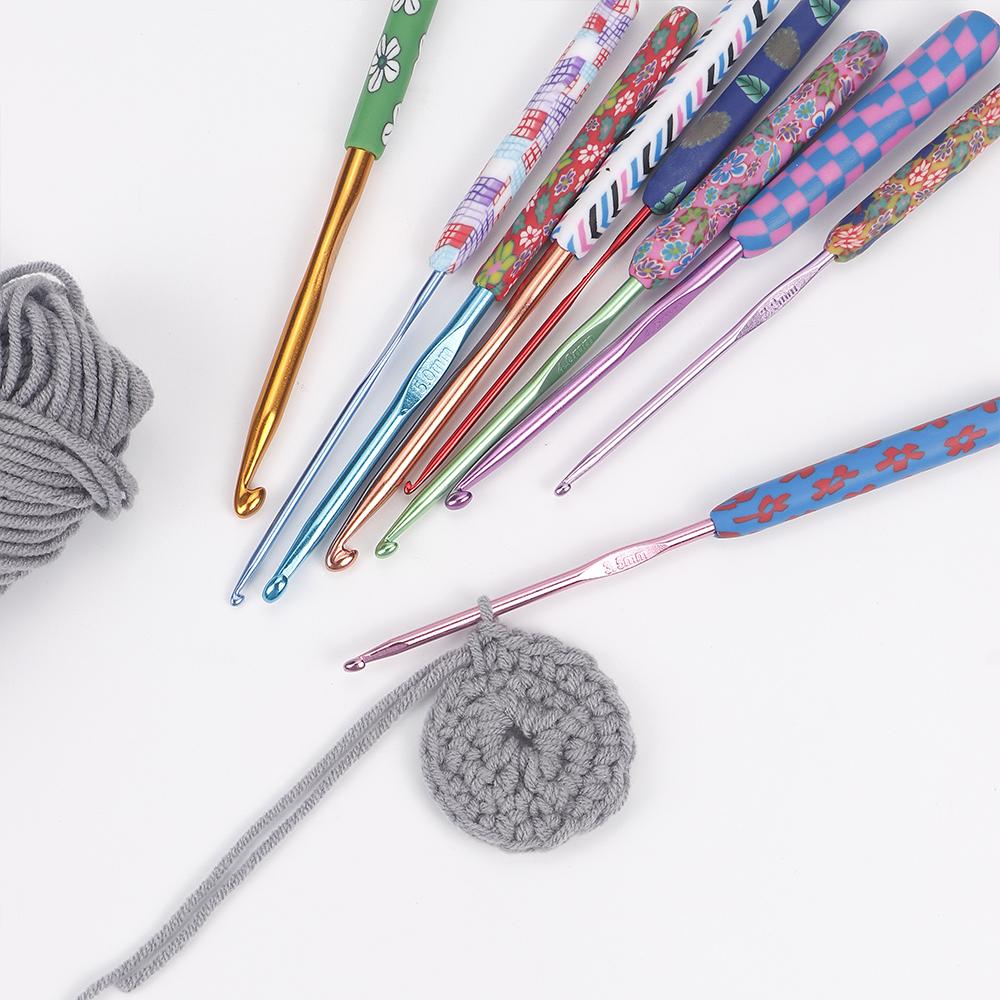 9pc/set DIY fancy flower color crochet hook Set, single pointed knitting needles, crochet yarn sweater tool, Ideal Weaving Gift