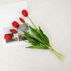 5 Head Artificial Tulip Bouquet 15.7" Long Stem Faux Tulip Flower Lifelike Real Touch
