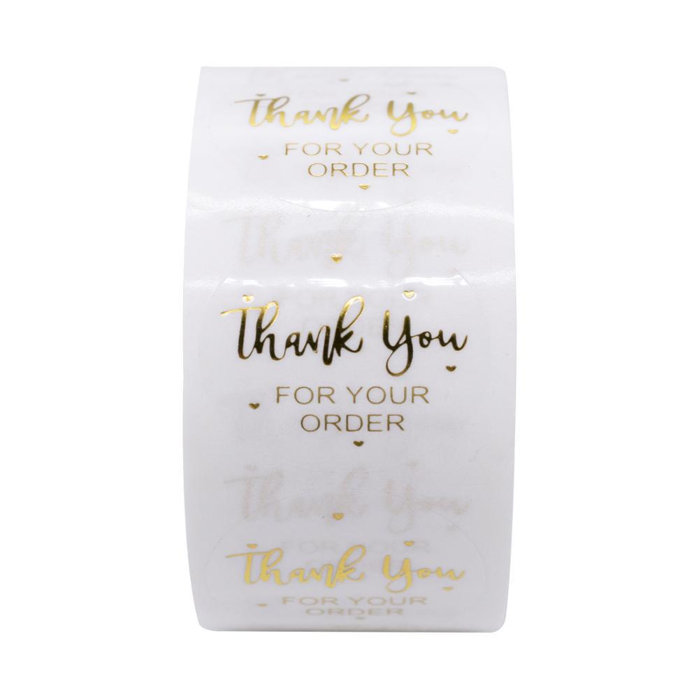 Transparent Self-Adhesive 'Thank You for Your Order' Hot Stamping Sealing Sticker