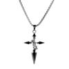 Stylish Cross Pendant Necklace With Titanium Steel Chain For Trendy Men's Fashion