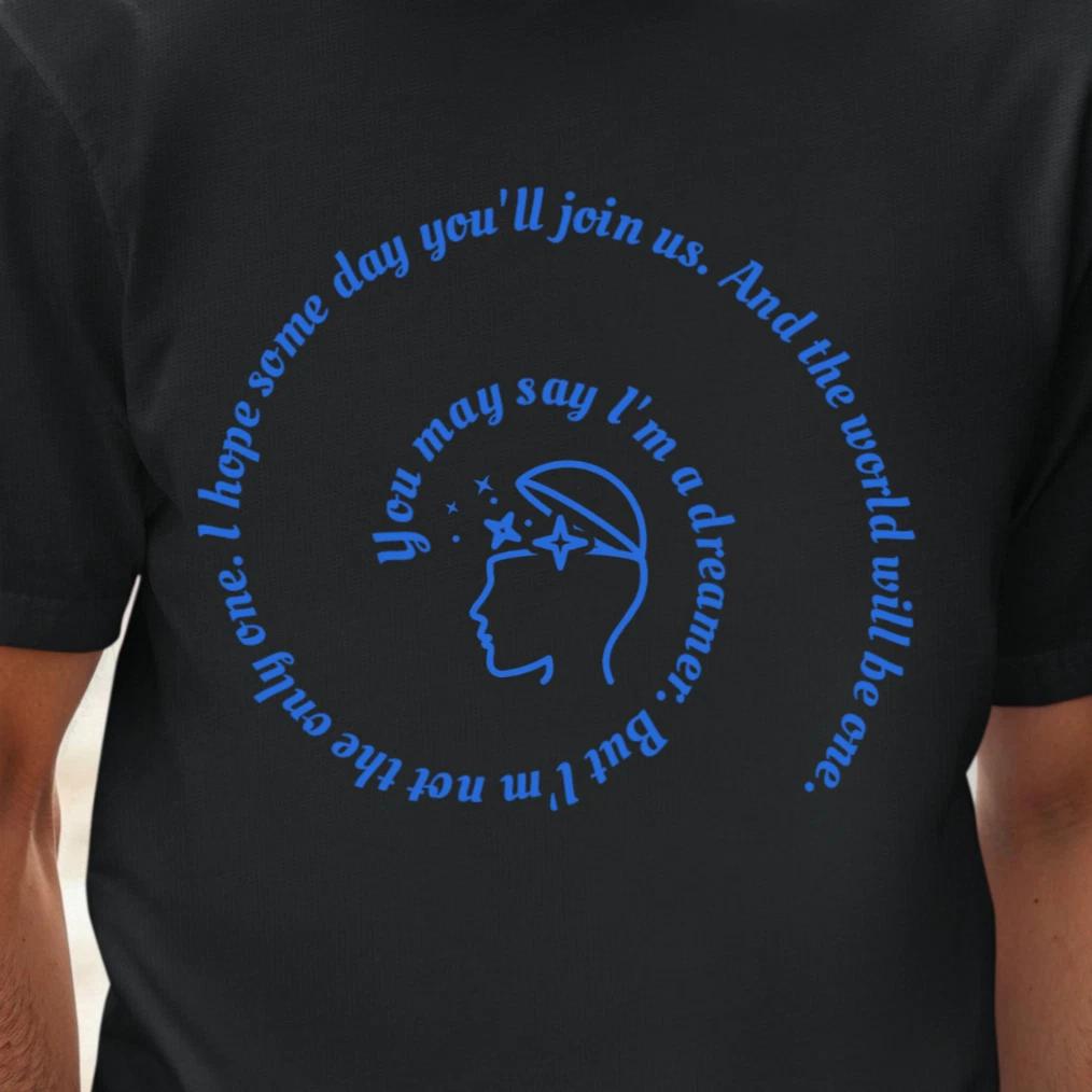 Imagine Lyrics T-Shirt, John Lennon Inspired Unisex Tee, Classic Rock Shirt S