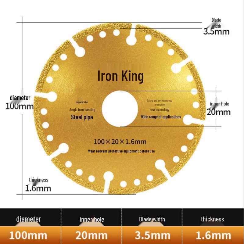 Universal Double-Sided Diamond Cutting Disc for Iron, Rebar, Steel, Pipe, and Marble - Fits Angle Grinders