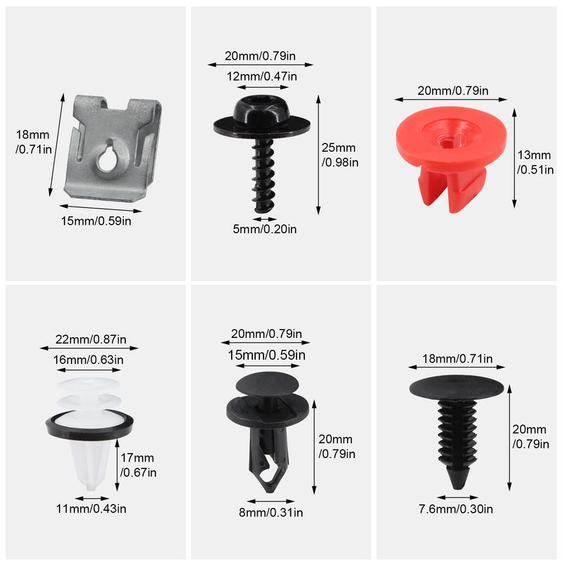 130pcs T30 Engine Splash Guard Undertray Cover Screw Bolt U Nut Clip for Ford  Escape Explorer Edge Transit ConnectW713297-S300
