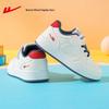 HuiLi 2025 Winter Boys' White Leather Casual Low-Top Sports Shoes with Soft Soles