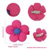 2Pcs 3D Cotton Filled Floral Hair Clips Set For Girls 3+ & Adults Semi-Covered Alligator Clips Hair Accessories Party Gifts