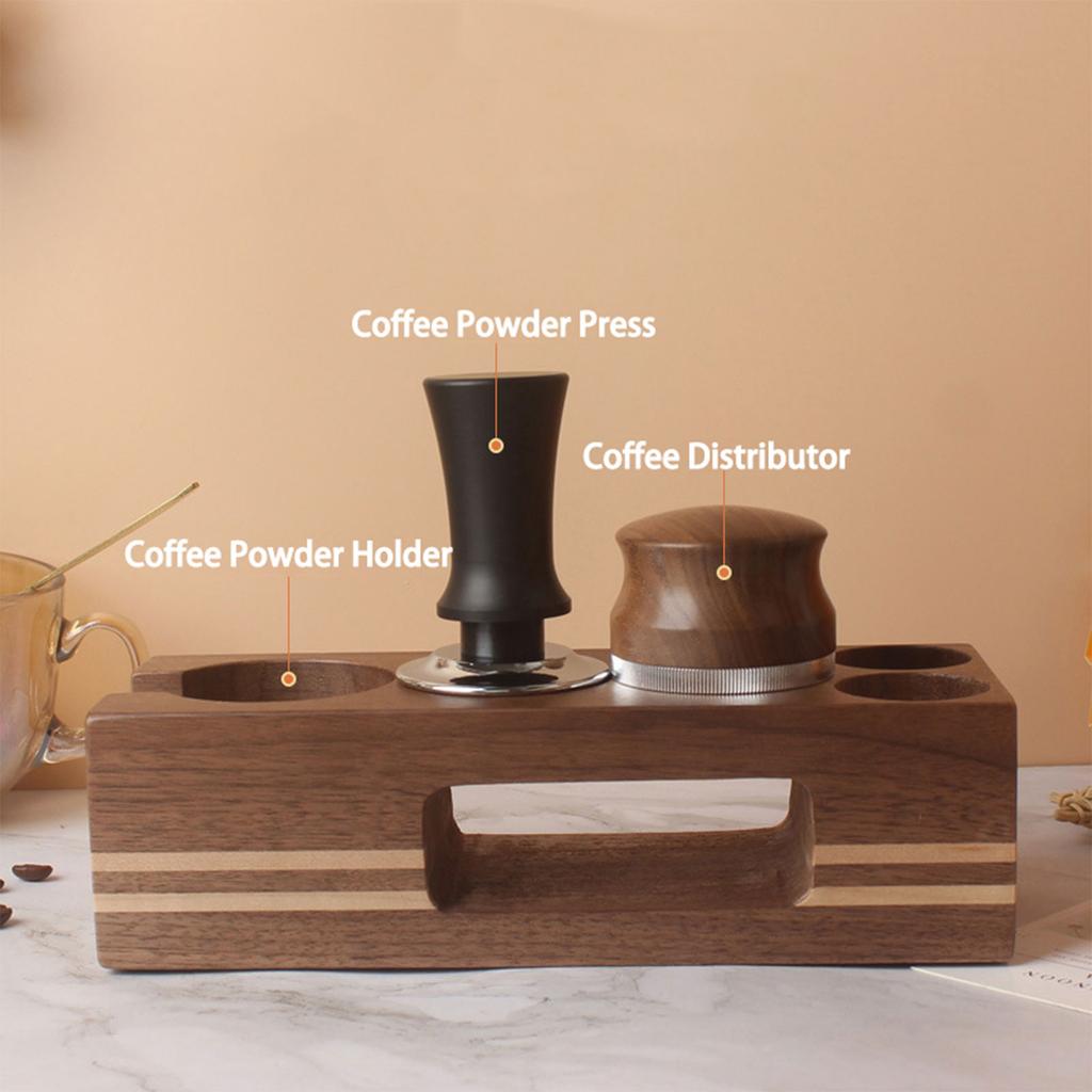 51/58mm Coffee Tamper Station Portafilter Holder Wooden Base Stand Espresso Tamper Mat For Espresso Accessories