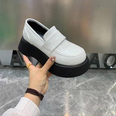 2021 Autumn New Versatile One-pedal Loafers Flat-soled Platform Student Lolita Jk Small Leather Shoes Women's Single Shoes
