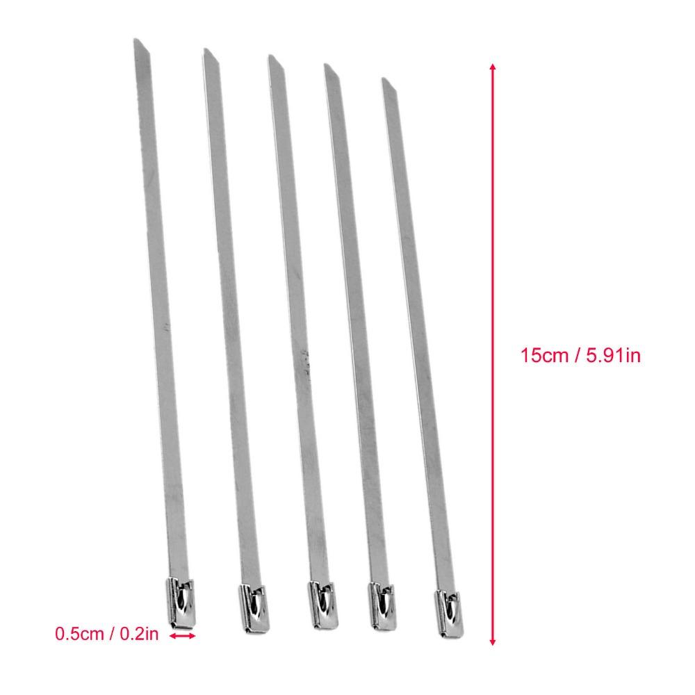 200 Pcs Self Locking Cable Tie Stainless Steel Self Locking Cable Tie Zip Tie  Exhaust Wrap