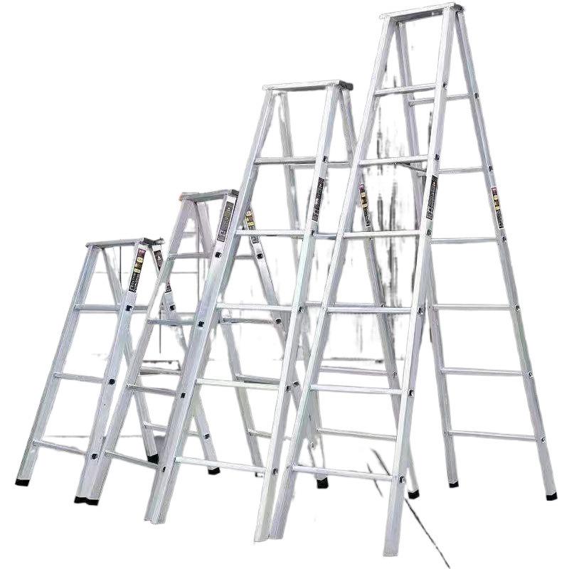 Multi-Functional A-Frame Folding Ladder: Carbon Steel, 4-5 Steps, Indoor Use