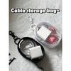 Transparent Mini Data Cable Organizer Bag, Dual Zipper Design, Suitable For Data Cables, Chargers, Earphones, Jewelry And Small Accessories