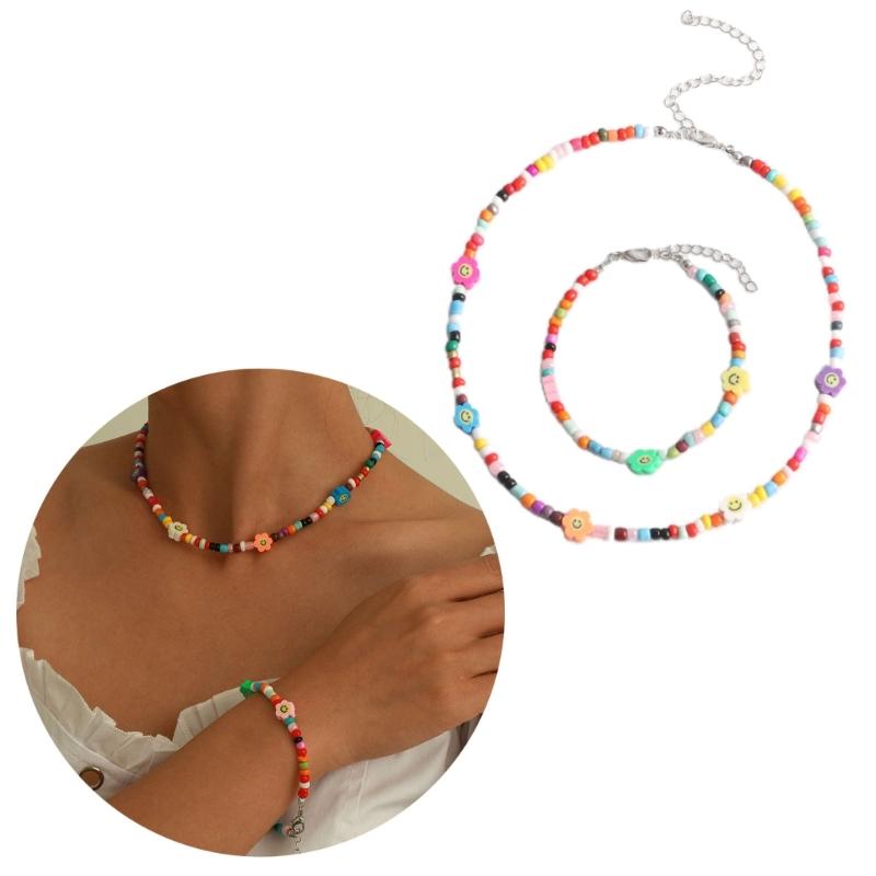 Stylish Neck Jewelry Unique Beads Necklace Colorful Bracelet Comfortable Wrist Jewelry Beads Jewelry for Everyday Wear