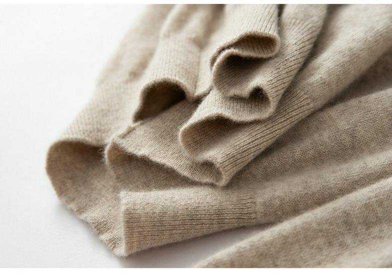 Women's 100% Pure Cashmere Round Neck Sweater - Loose Fit, Solid Color, Long Sleeve, Autumn/Winter Base Layer (170G)