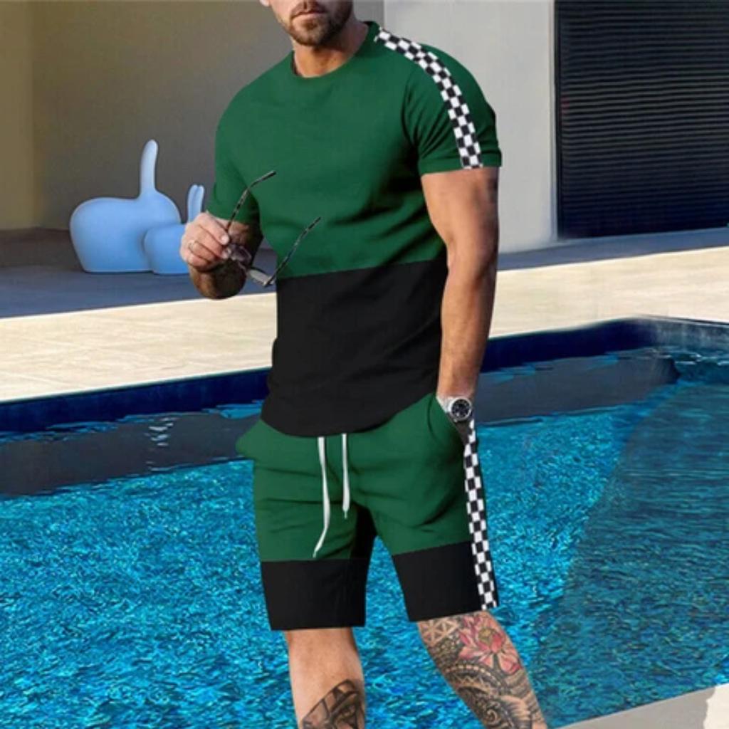 Hawaïs Heren T-shirt Casual Pak Zomer Korte Mouw Korte Broek Een Set Straatkleding Strandbroek Met Een Top Simpel Pak Voor Mannen